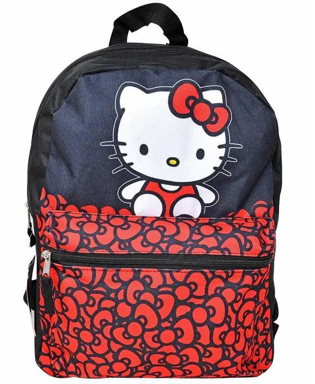 Main image of Hello Kitty Nylon Backpack 16" School Bookbag for Girls ages 3+