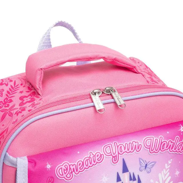 Alt view image 6 of 7 - Disney Princesses 15.5" Polyester Pink Large Backpack with 2 Front Pockets