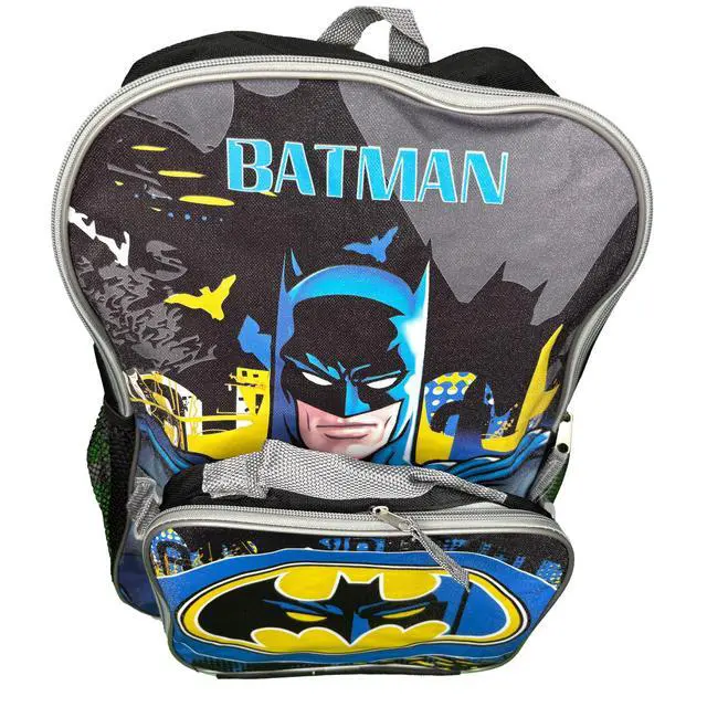 Alt view image 7 of 7 - DC Batman 16" Boys School Backpack with Large Front Pocket & Rectangular Lunch Bag