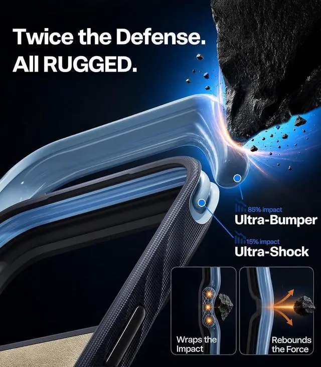 Alt view image 2 of 7 - TORRAS Q3 Rugged for iPhone 17 Pro Max Case with 360 Magnetic Stand, Fit for MagSafe, Microfiber Lining