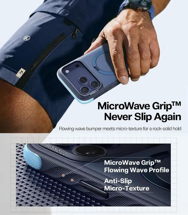 Alt view image 3 of 7 - TORRAS Q3 Rugged for iPhone 17 Pro Max Case with 360 Magnetic Stand, Fit for MagSafe, Microfiber Lining