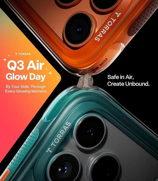 Alt view image 3 of 7 - TORRAS Ostand Q3 Air for iPhone 17 Pro Max Case 6.9'' with Stronger Magnetic Stand, Fit for Magsafe, Glacier Spirit