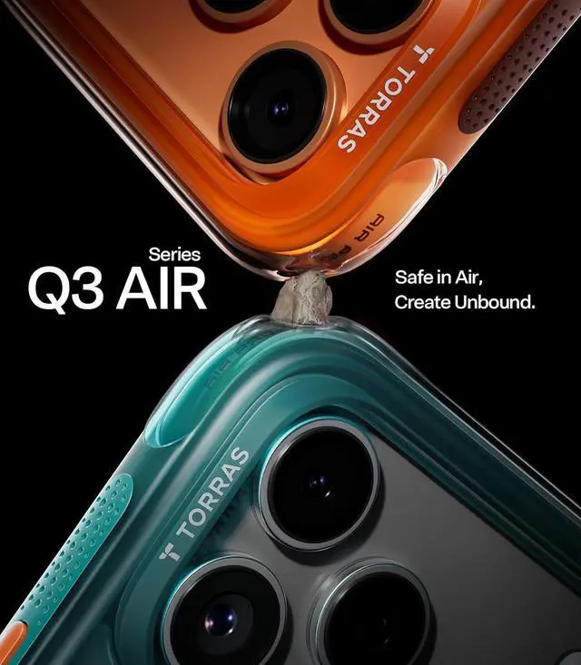 Alt view image 3 of 7 - TORRAS Ostand Q3 Air for iPhone 17 Pro Case 6.3'' with Stronger Magnetic Stand, Fit for Magsafe, Glacier Sprint