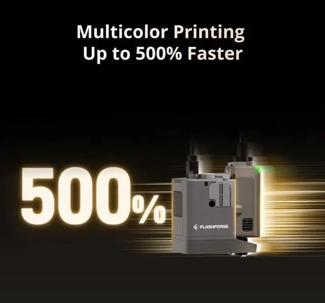 Alt view image 5 of 7 - Flashforge Creator 5 Pro 4-Toolheads Enclosed Multi-Color 3D Printer | 500% Faster, Zero Purge Waste