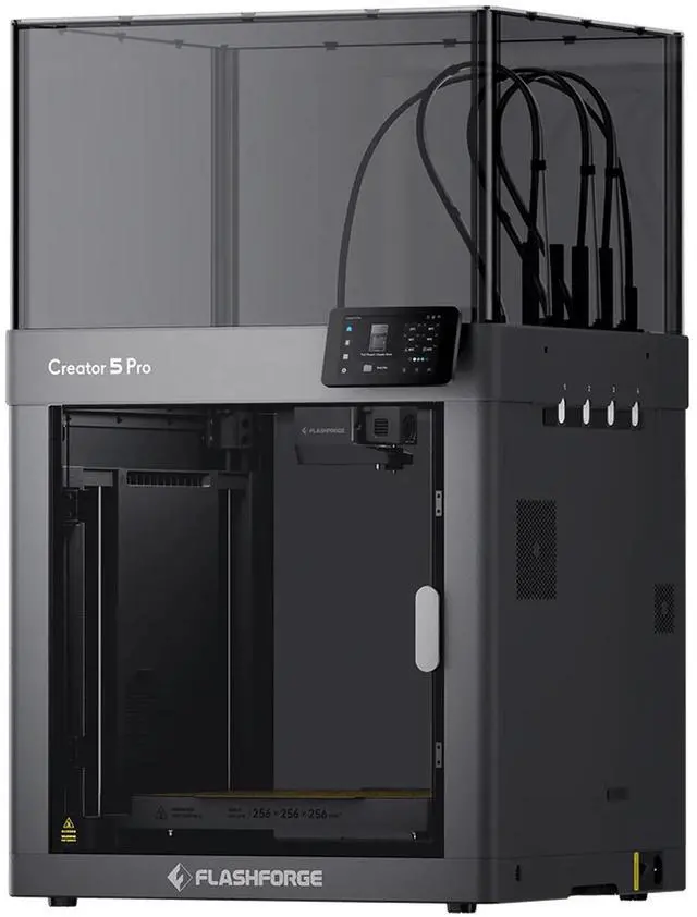 Alt view image 3 of 7 - Flashforge Creator 5 Pro 4-Toolheads Enclosed Multi-Color 3D Printer | 500% Faster, Zero Purge Waste