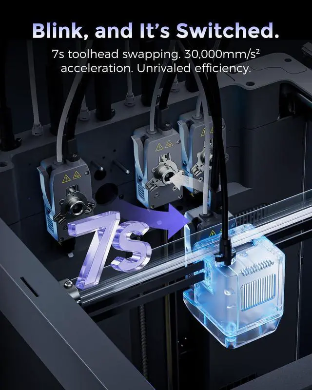 Alt view image 3 of 7 - Flashforge Creator 5 4-Toolheads Multi-Color 3D Printer | 500% Faster, Zero Purge Waste