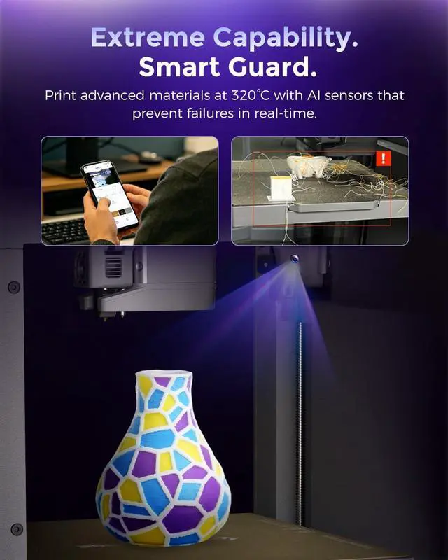 Alt view image 7 of 7 - Flashforge Creator 5 4-Toolheads Multi-Color 3D Printer | 500% Faster, Zero Purge Waste