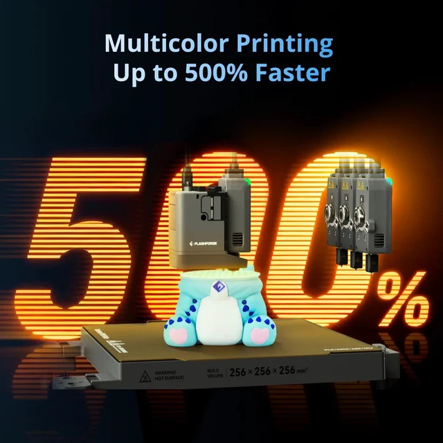 Alt view image 9 of 14 - Flashforge Creator 5 4-Toolheads Multi-Color 3D Printer | 500% Faster, Zero Purge Waste