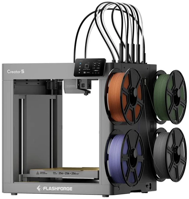 Alt view image 13 of 14 - Flashforge Creator 5 4-Toolheads Multi-Color 3D Printer | 500% Faster, Zero Purge Waste