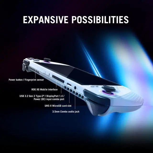 Alt view image 14 of 17 - ASUS - ROG Ally Gaming Handheld Console - Z1 Processor, 512GB, 1080p 120Hz Display, White
