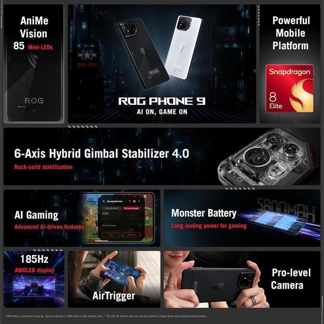 ASUS ROG Phone 9 Unlocked Android Phone, US Version, 6.78 ASUS ROG Phone 9 Unlocked Android Phone, US Version, 6.78