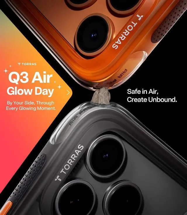 Alt view image 3 of 7 - TORRAS Ostand Q3 Air for iPhone 17 Pro Case 6.3'' with Stronger Magnetic Stand, Fit for Magsafe, Shadow Black