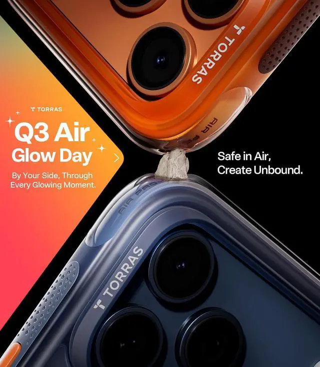Alt view image 3 of 7 - TORRAS Ostand Q3 Air for iPhone 17 Pro Max Case 6.9'' with Stronger Magnetic Stand, Fit for Magsafe, Midnight Blue