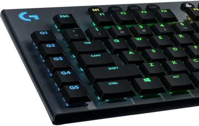 Alt view image 4 of 17 - Logitech G915 LIGHTSPEED Wireless RGB Mechanical Gaming Keyboard GL Clicky Switch 920-009103, Black