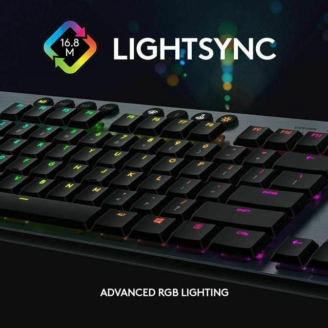 Alt view image 7 of 11 - Logitech G815 LIGHTSYNC RGB Lighting Mechanical Wired Ultra Slim Gaming Keyboard GL Clickly for PC 920-009087 - Black