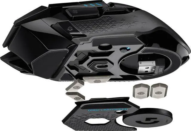 Alt view image 5 of 8 - Logitech G502 Lightspeed Wireless 11 Buttons Optical Gaming Mouse 910-005565 with Hero 25K Sensor, Supports Power Play & LIGHTSYNC RGB Lighting - Black
