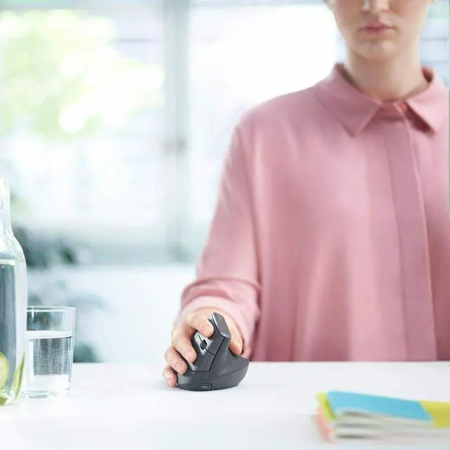 Alt view image 7 of 15 - Logitech MX Vertical Advanced Ergonomic Mouse Wireless USB Receiver, 910-005447