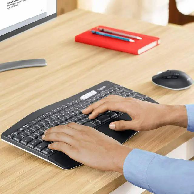 Alt view image 6 of 7 - Logitech MK850 2.4 GHz Multi-Device Performance USB Wireless Keyboard & Optical Mouse Combo Pack for PC 920-008219, Black