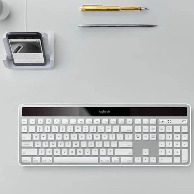 Alt view image 6 of 8 - Logitech K750 2.4GHz Wireless Solar Recharging Slim Keyboard for Mac 920-003677, Silver