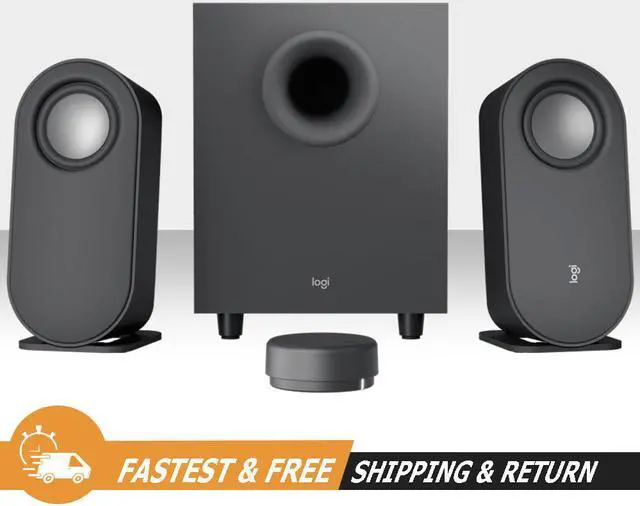 Alt view image 3 of 8 - Logitech Z407 2.1 Bluetooth Computer Speakers System with Subwoofer, Wireless Control | 80 WATT, Immersive Sound, Premium Audio and Multiple Inputs (980-001347) - Black