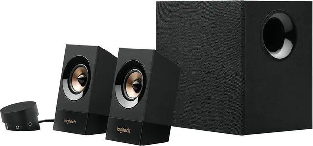Logitech Z533 2.1 Multimedia Computer Speaker System with Subwoofer & Control Pod | 60W RMS, 120 Watts, 800DPI Compatible with Computers, Phones, TVs & More 980-001053, Black