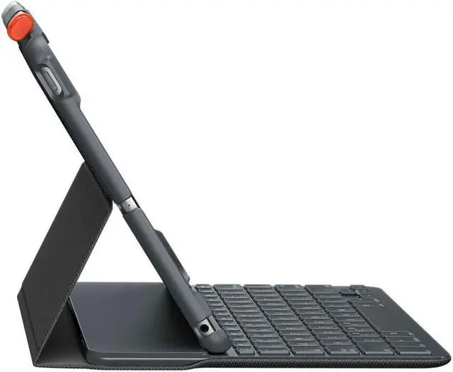 Alt view image 15 of 20 - Logitech 9.7" Slim Folio with Integrated Bluetooth Keyboard Case for Apple iPad 5th and 6th Gen 920-009017, Black