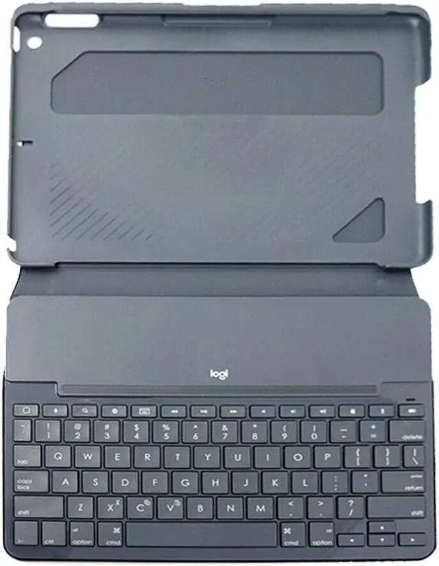 Alt view image 13 of 20 - Logitech 9.7" Slim Folio with Integrated Bluetooth Keyboard Case for Apple iPad 5th and 6th Gen 920-009017, Black