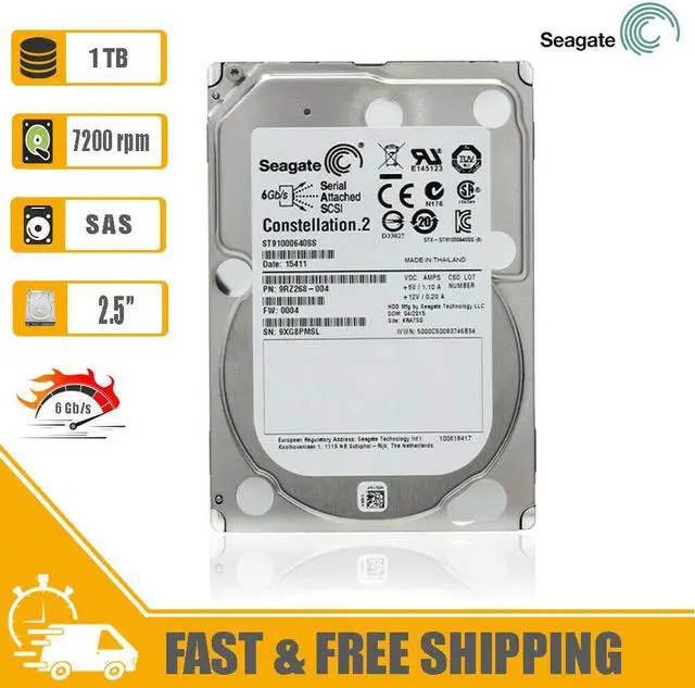 Alt view image 2 of 6 - Seagate Constellations.2 1TB 2.5" Internal Hard Drive 7200rpm 64MB Cache SAS 6Gb/s HDD for Server or PC, ST91000640SS