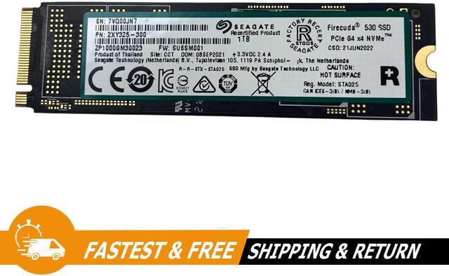 Refurbished: Seagate FireCuda 530 1TB Internal Solid State Drive - M.2 PCIe  Gen4 ×4 NVMe 1.4, PS5 Internal SSD, speeds up to 7300MB/s, 3D TLC NAND,  1275 TBW, 1.8M MTBF,(ZP1000GM30023) 