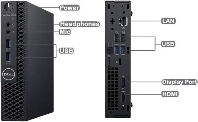 Alt view image 5 of 5 - Dell 3060 Micro Computer Intel Core I3 8100T Processor 16GB RAM 256GB M2 SATA HDMI Displayport Bluetooth WiFi Windows 10 Professional