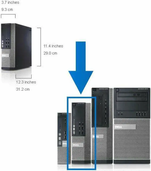 Alt view image 3 of 6 - Fast Dell 9020 SFF I5-4570 Quad Core 3.2Ghz 8Gb 500Gb Desktop Computer PC Windows 10 Home 1 Year Warranty