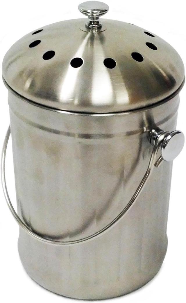 Compost Wizard 0.75 Stainless Steel Kitchen Compost Bin Composter at