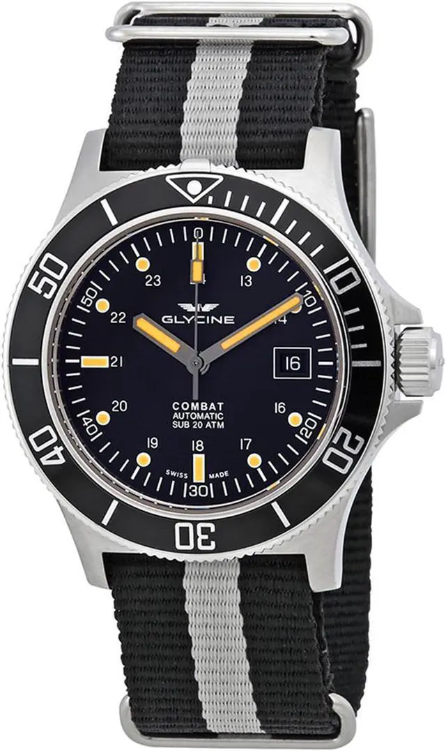Alt view image 2 of 2 - Glycine Combat Sub Automatic Black Dial Mens Watch GL0083