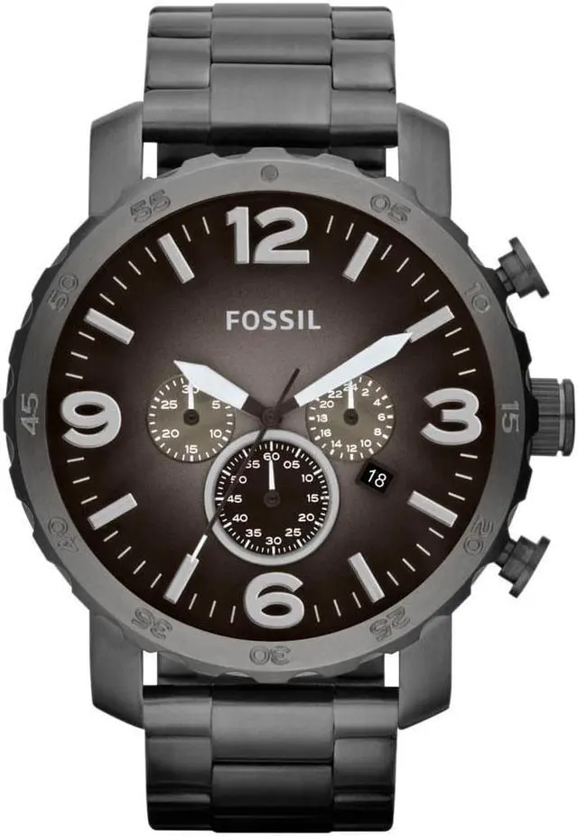 Alt view image 2 of 11 - Fossil Nate Chronograph Smoke Grey Dial Ion-plated Mens Watch JR1437