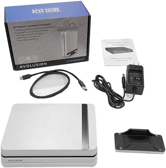 Alt view image 6 of 7 - Avolusion HDDGEAR PRO X (White) 8TB USB 3.0 External Gaming Hard Drive for PS5 Game Console - 2 Year Warranty