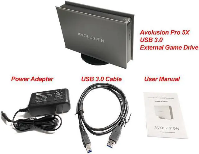 Alt view image 7 of 7 - Avolusion PRO-5X Series 8TB USB 3.0 External Gaming Hard Drive for PS5 Game Console (Grey) - 2 Year Warranty