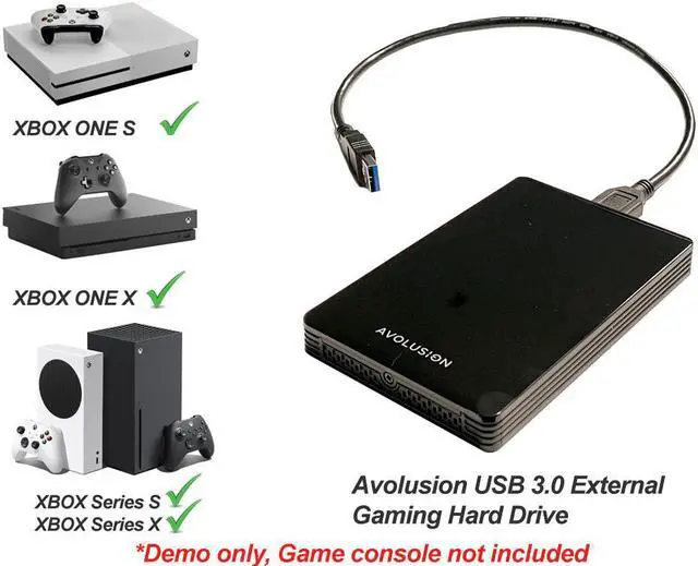 Alt view image 7 of 7 - Avolusion HD250U3-Z1-PRO 1TB USB 3.0 Portable XBOX Series, X, S, One External Gaming Hard Drive (XBOX Pre-Formatted) - 2 Year Warranty