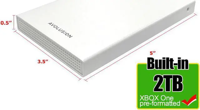 Main image of Avolusion HD250U3-WH 2TB USB 3.0 Portable XBOX One External Gaming Hard Drive (XBOX Pre-Formatted, White) - 2 Year Warranty