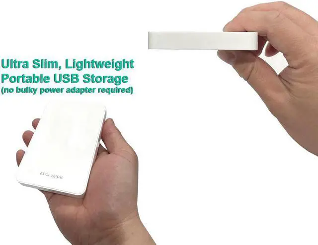 Alt view image 4 of 7 - Avolusion Z1-S 1TB USB 3.0 Portable External Gaming PS5 Hard Drive - White (PS5 Pre-Formatted) - 2 Year Warranty