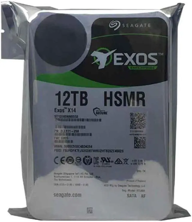 Alt view image 6 of 6 - Seagate Exos X14 ST12000NM0558 12TB 7200RPM SATA 6Gb/s 256MB Cache 512e 3.5-Inch Enterprise Hard Drive - 5 Year Warranty