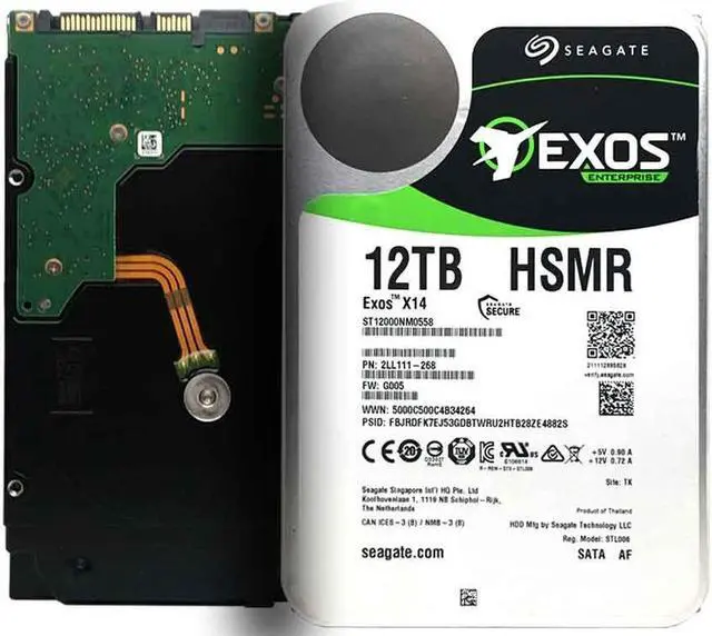 Alt view image 3 of 6 - Seagate Exos X14 ST12000NM0558 12TB 7200RPM SATA 6Gb/s 256MB Cache 512e 3.5-Inch Enterprise Hard Drive - 5 Year Warranty