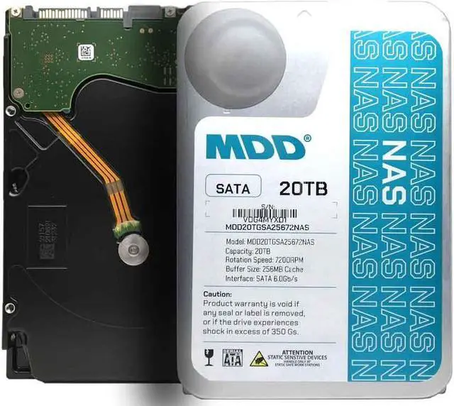 Alt view image 2 of 6 - MDD (MD20TGSA25672NAS) 20TB 7200 RPM 256MB Cache SATA 6.0Gb/s 3.5-inch Internal NAS Hard Drive