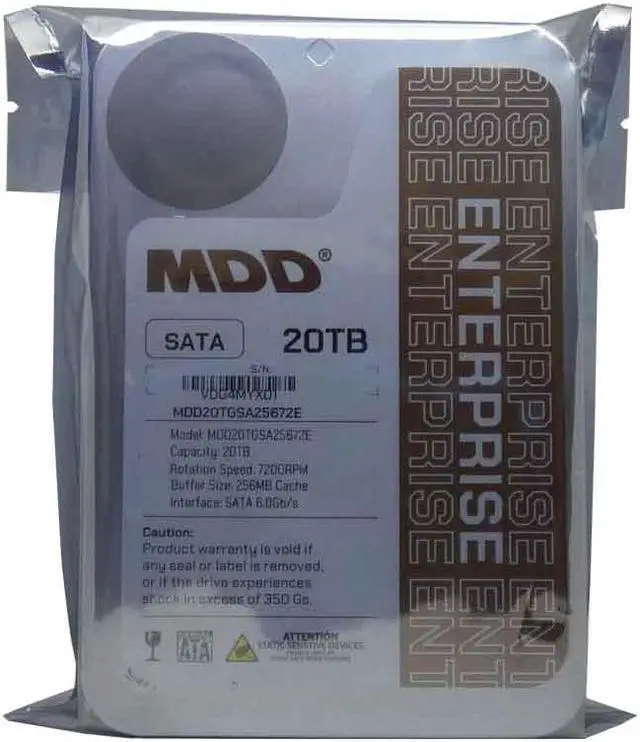 Alt view image 3 of 6 - MDD (MDD20TGSA25672E) 20TB 7200 RPM 256MB Cache SATA 6.0Gb/s 3.5inch Internal Enterprise Hard Drive