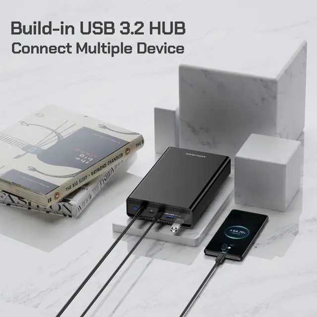 Alt view image 5 of 7 - Avolusion PRO-G1 Series 18TB USB 3.2 Gen 2 USB-C External Hard Drive with USB Hub for Windows or MacOS Desktop PC / Laptop (Black) - 2 Year Warranty