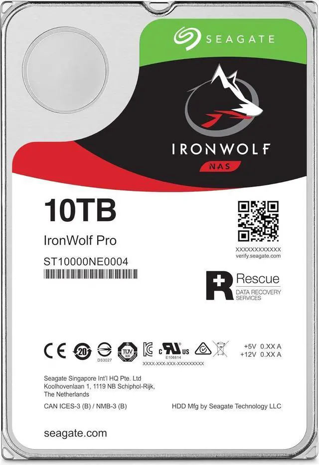 Main image of Seagate IronWolf Pro 10TB NAS Hard Drive 7200 RPM 256MB Cache SATA 6.0Gb/s 3.5" Internal Hard Drive ST10000NE0004