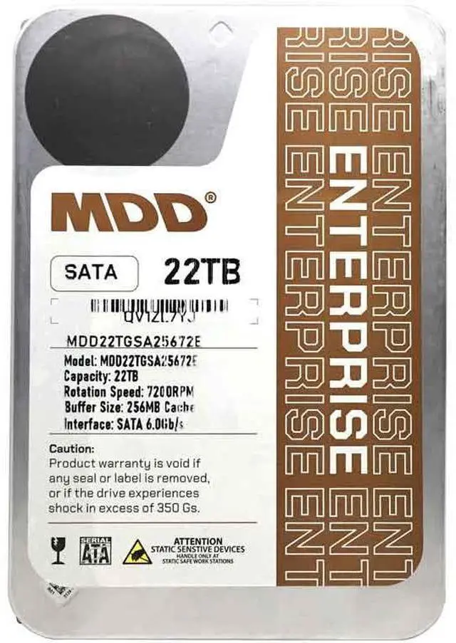 Main image of MDD (MDD22TS25672E)  22TB 7200RPM 256MB Cache SATA 6.0Gb/s 3.5inch Internal Enterprise Hard Drive