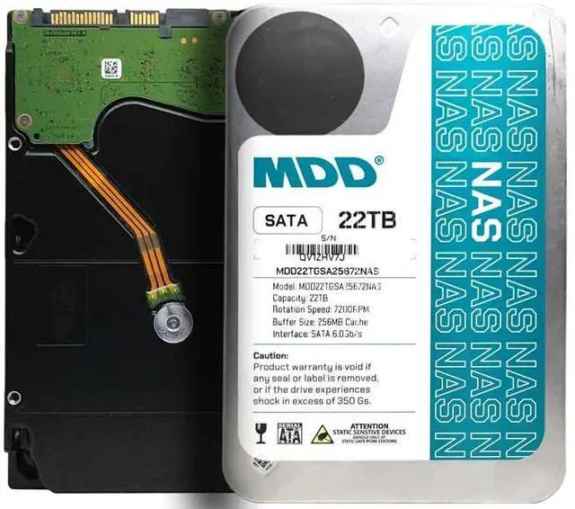 Alt view image 2 of 6 - MDD MDD22TS25672NAS 22TB 7200 RPM 256MB Cache SATA 6.0Gb/s 3.5" Internal Hard Drive for NAS Network Storage