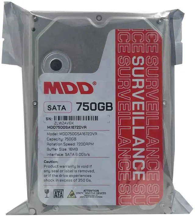 Alt view image 6 of 6 - MDD 750GB 16MB Cache 7200PM SATA 3.0Gb/s 3.5inch Surveillance Hard Drive (MDD750GSA1672DVR) - 3 Year Warranty