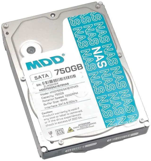 Alt view image 5 of 6 - MDD 750GB 16MB Cache 7200PM SATA 3.0Gb/s 3.5inch NAS Hard Drive (MDD750GSA1672NAS) - 3 Year Warranty