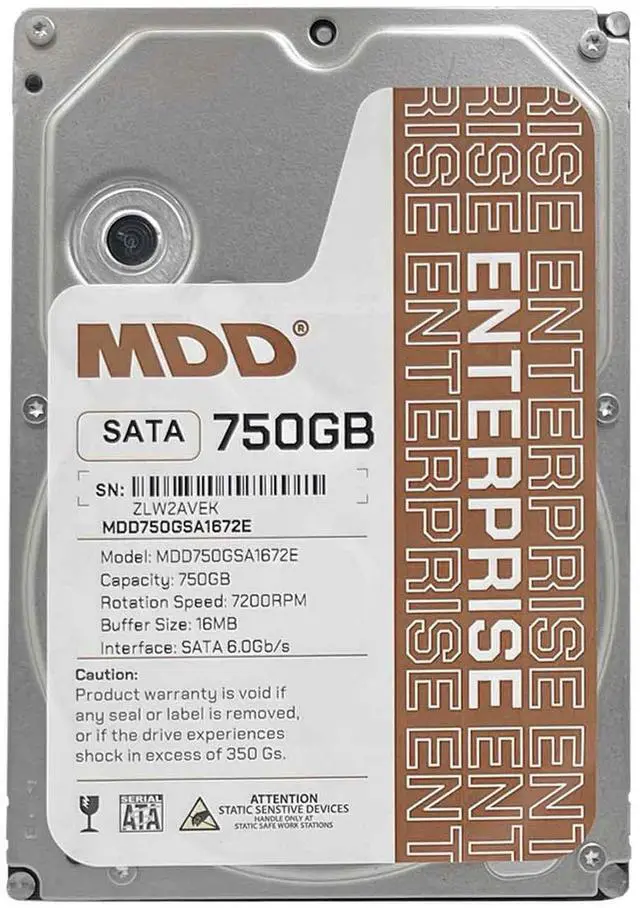 Alt view image 2 of 6 - MDD 750GB 16MB Cache 7200PM SATA 3.0Gb/s 3.5inch Enterprise Hard Drive (MDD750GSA1672E) - 3 Year Warranty